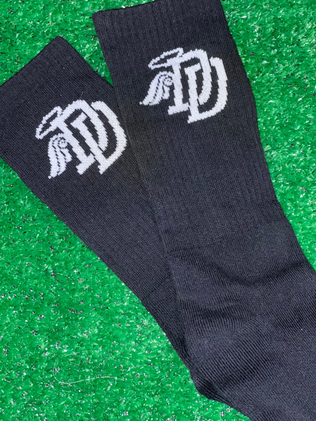 Black logo socks